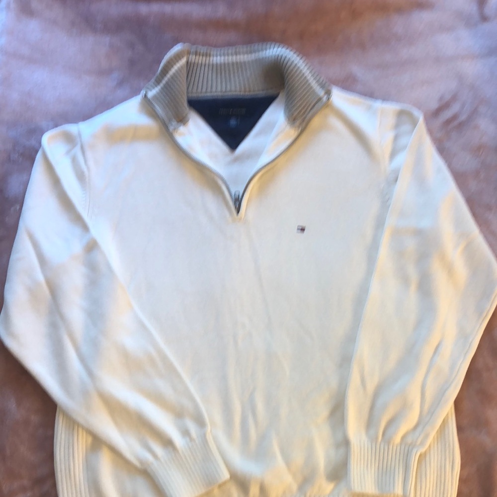 Mens Tommy Hilfiger Cream pullover sweater size Large
